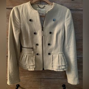 🍌Banana Republic fitted ruffled jacket with zipper accents